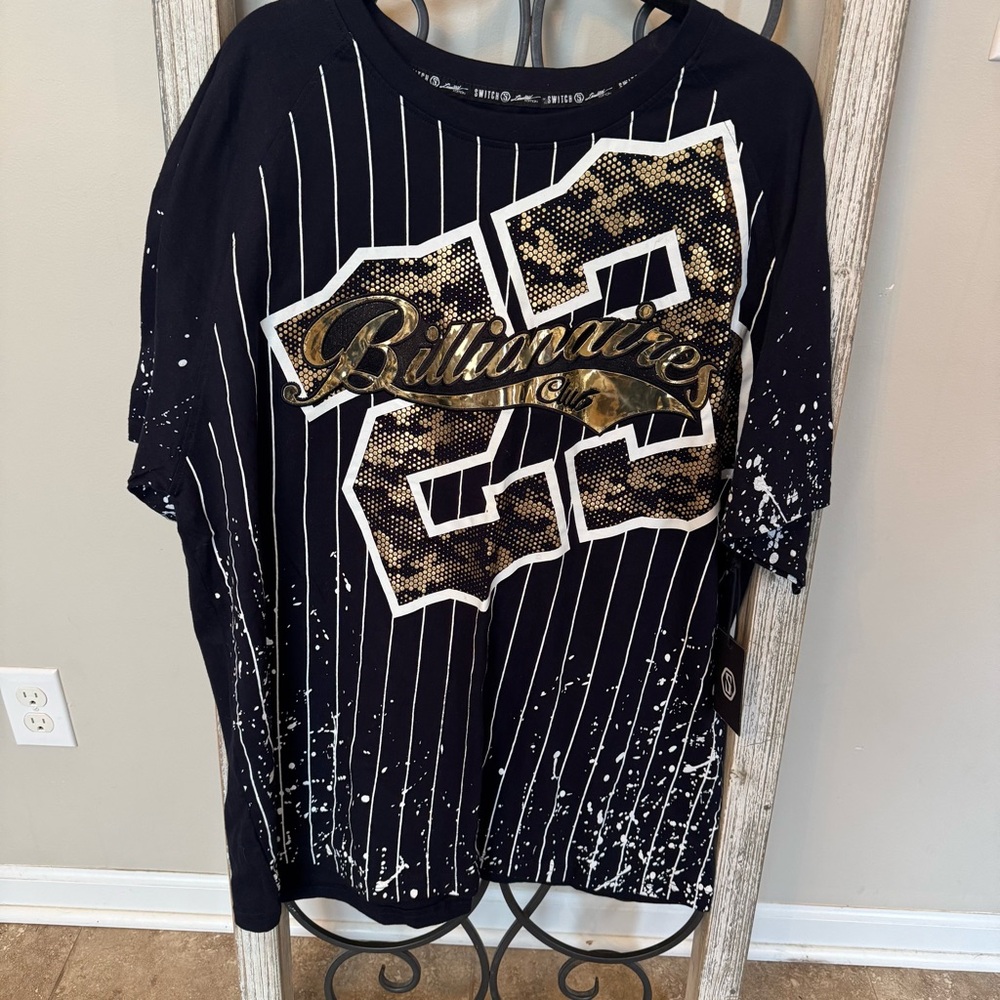 Switch Remarkable Billionaires Club‎ 23 Pinstripe Graphic T-Shirt 3XL NWT